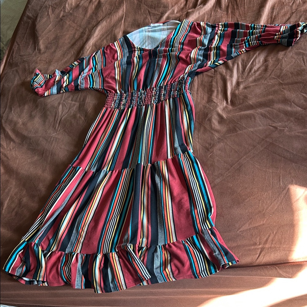 Reborn J Multicolor Striped Casual Dress